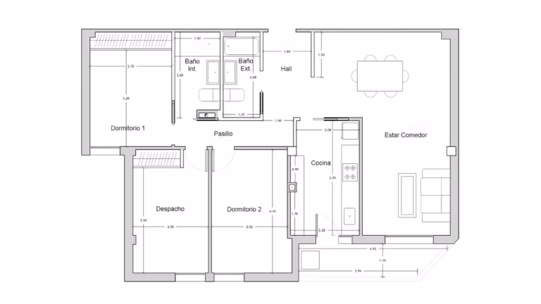 Plano técnico acotado vivienda albacete